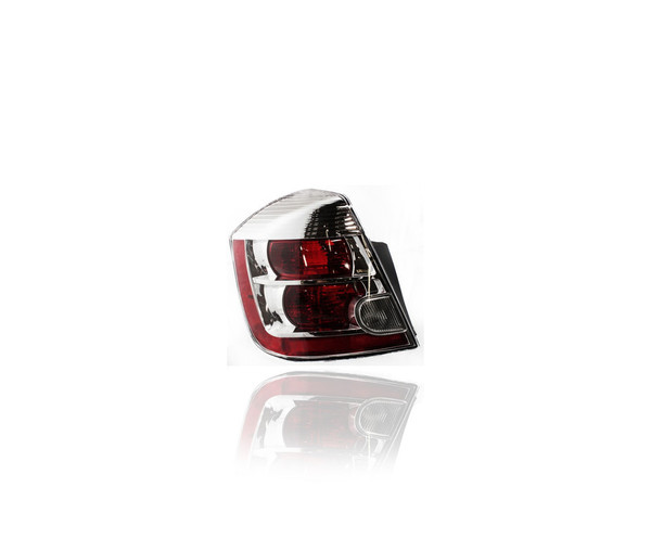 Tail Light Assembly - Compatible/Replacement for '07-09 Nissan Sentra Base/FE/S/SL 2.0L - Chrome Red Interior - Left Hand - Driver - 26555ET00B