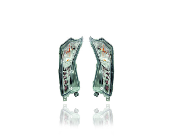 Turn Signal Light Assembly - Compatible/Replacement for '15-17 Toyota Camry/Hybrid XLE/XSE - On Bumper Cover LED - Pair, Left Driver + Right Passenger Set - 8143006030, 8144006030 - CAPA