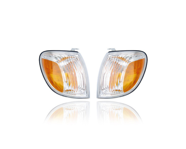 Turn Signal Light Assembly - Compatible/Replacement for '05-06 Toyota Tundra Regular/Access Cab - Pair, Left Driver + Right Passenger Set - 815100C040, 815200C040