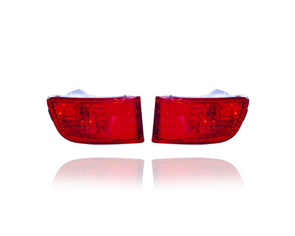 Bumper Reflector - Compatible/Replacement for '03-05 Toyota 4Runner - Rear On Bumper - Pair, Left Driver + Right Passenger Set - 8158060111, 8159060141 CAPA