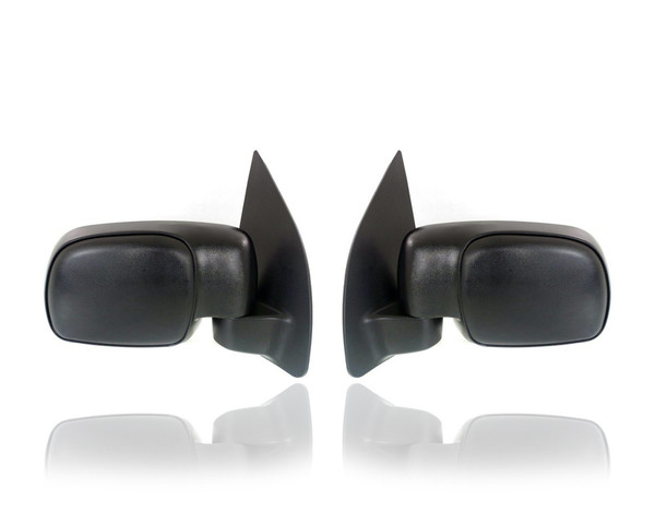 Door Mirror - Compatible/Replacement for '99-10 Ford Pickup Super Duty, 00-05 Excursion (Exclude XLT/Lariat) - Manual, Paddle Sail Type - Pair, Left + Right Set - F81Z17682AAA, F81Z17683AAB