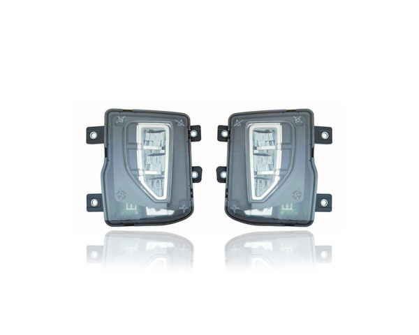 Fog Light Assembly - Compatible/Replacement for '16-19 Chevrolet Silverado-1500 - LED - Pair, Left Driver + Right Passenger Set - 84000614, 84000613