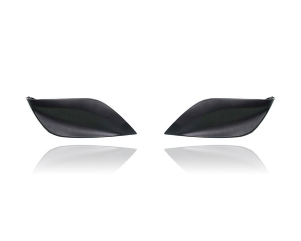 Fog Light Cover - Compatible/Replacement for '15-19 Nissan Versa Sedan S/S Plus/SV - Without Fog Lamp Hole, Textured Black - Pair, Left Driver + Right Passenger Set - 622566W80B, 622576W80B CAPA