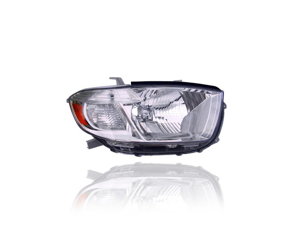Headlight - Compatible/Replacement for '08-10 Toyota Highlander Base/SE/Limited (Japan Built) Only - White Chrome Bezel - Right Hand - Passenger - 8113048470 CAPA