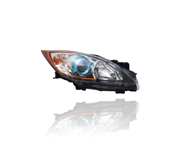 Headlight - Compatible/Replacement for '12-13 Mazda Mazda3 Sedan/Hatchback i/s-Touring Skyactiv - Halogen With Blue-Ring - Right Hand - Passenger - BFD1510K0D CAPA