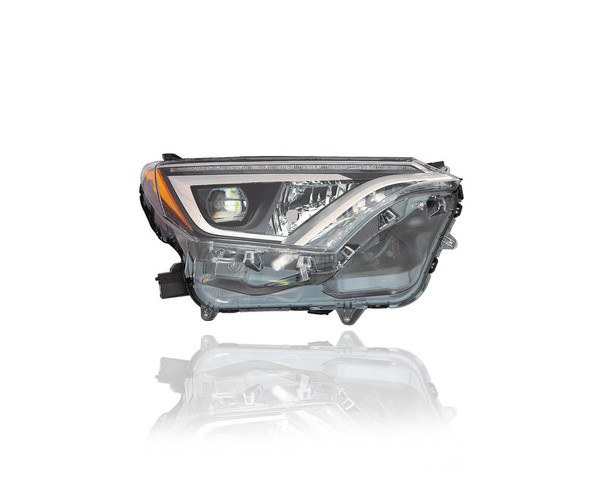 Headlight - Compatible/Replacement for '16-18 Toyota RAV4/Hybrid SE/Limited/Platinum - LED Projector Beam, Chrome Bezel - Right Hand - Passenger - 8114542670 CAPA