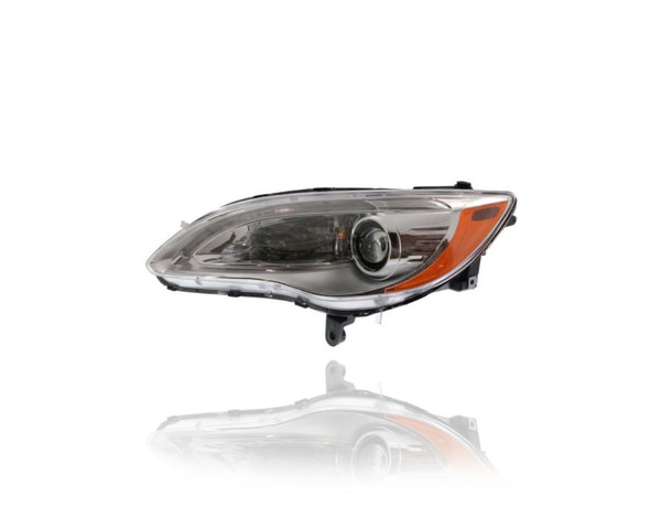 Headlight Assembly - Compatible/Replacement for '11-14 Chrysler 200 Convertible/Sedan LX/Limited/Touring - With Chrome Bezel - Left Hand - Driver - 5182591AC