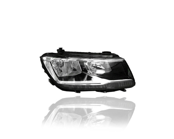 Headlight Assembly - Compatible/Replacement for '18-21 VW Volkswagen Tiguan S/SE/SEL/SEL R-Line/Jet-Black-Only - Halogen With LED Daytime Running Light - Right Hand - Passenger - 5NL941006