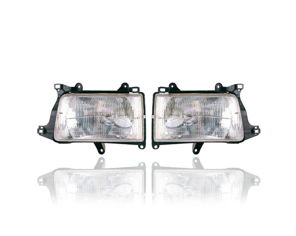 Headlight Assembly - Compatible/Replacement for '93-98 Toyota T100 Pickup - Pair, Left Driver + Right Passenger Set - 8111034010, 8115034010