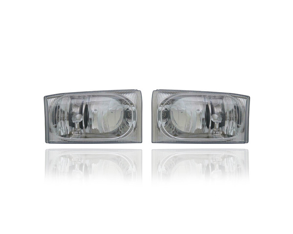Headlight Assembly - Compatible/Replacement for '02-05 Ford F-250/350/450/550-XL/XLT/Lariat, 01-04 Excursion - Composite Clear Lens - Pair, Left + Right Set - 2C3Z13008AA, 2C3Z13008AB CAPA