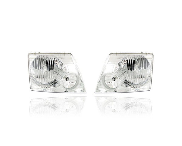 Headlight Assembly - Compatible/Replacement for '02-05 Ford Explorer - Pair, Left Driver + Right Passenger Set - 1L2Z13008AA, 1L2Z13008AB
