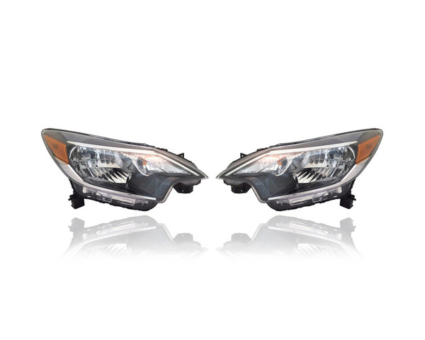 Headlight Assembly - Compatible/Replacement for '17-19 Nissan Versa Note Hatchback-S Plus/SV/SL-Only - Standard Interior - Pair, Left Driver + Right Passenger Set - 260109ME0A, 260609ME0A