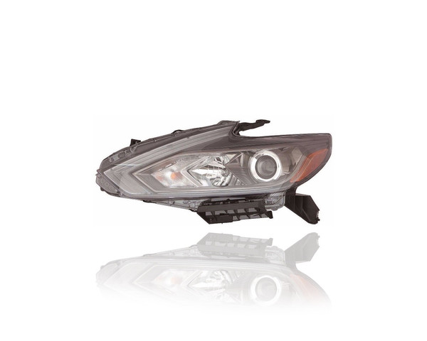 Headlight Assembly - Compatible/Replacement for '16-18 Nissan Altima Sedan SR/2.5L-Only - Halogen Without LED Daytime Running Light, With Smoked Bezel - Left Hand - Driver - 260609HS9B CAPA