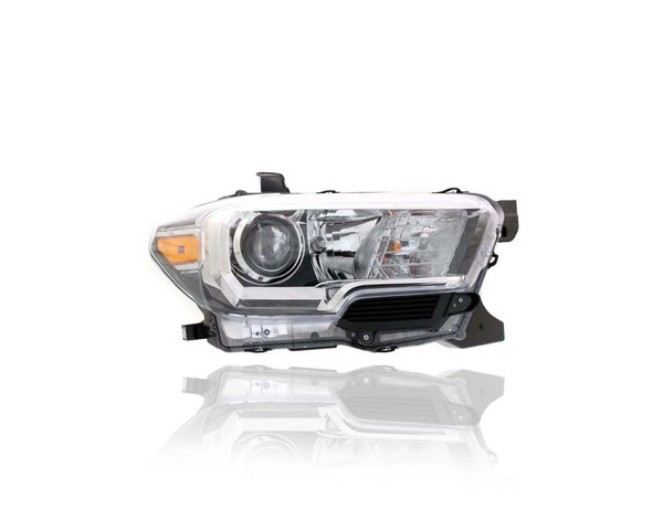 Headlight Assembly - Compatible/Replacement for '16-17 Toyota Tacoma SR5 - Halogen With Fog Lamp & Halogen Daytime Running Light - Right Hand - Passenger - 8111004260