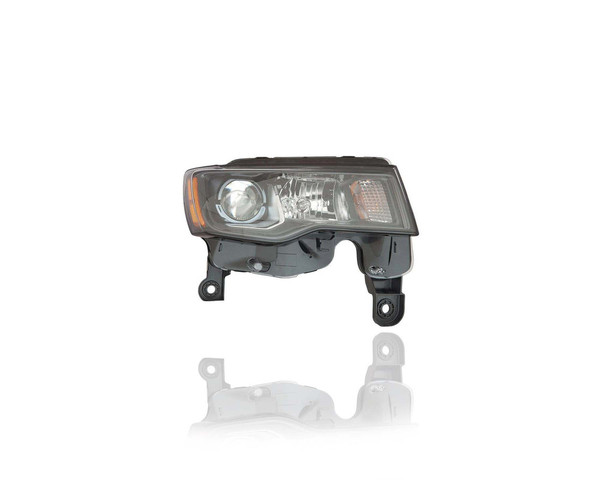Headlight Assembly - Compatible/Replacement for '17-21 Jeep Grand Cherokee Trailhawk-Only - Halogen, Black - Right Hand - Passenger - 68289234AF CAPA