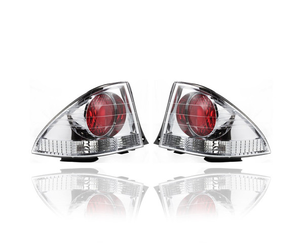 Tail Light - Compatible/Replacement for '01-01 Lexus IS300 Sedan, 04-04 With Sport Package - On Body With Chrome-Housing - Pair, Left Driver + Right Passenger Set - 8155153031, 8156153031
