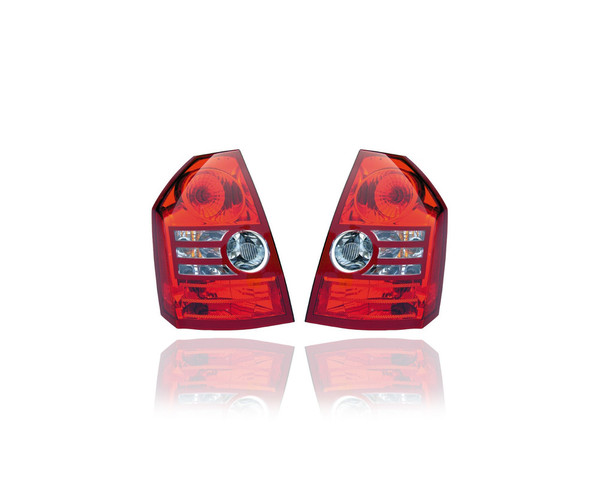 Tail Light Assembly - Compatible/Replacement for '08-10 Chrysler 300 2.7/3.5L - Pair, Left Driver + Right Passenger Set - 4806370AD, 4806371AD