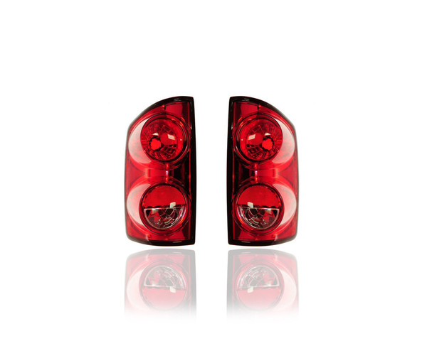 Tail Light Assembly - Compatible/Replacement for '07-08 Dodge RAM Pickup, 07-09 1500 Mega/2500/3500 - Pair, Left Driver + Right Passenger Set - 55277302AC, 55277303AC CAPA
