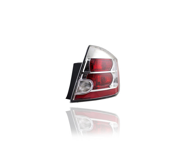 Tail Light Assembly - Compatible/Replacement for '10-12 Nissan Sentra Base/S/SL - Chrome Red Interior - Right Hand - Passenger - 26550ZT50A