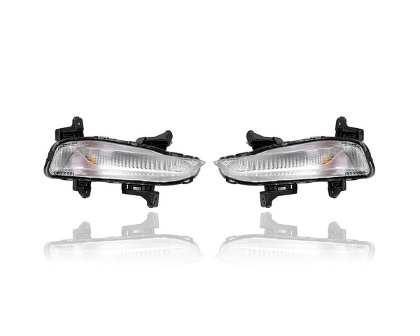 Turn Signal Light Assembly - Compatible/Replacement for '19-20 Kia Optima (Exclude SX-Model) - On Bumper - Pair, Left Driver + Right Passenger Set - 92304D5500, 92303D5500