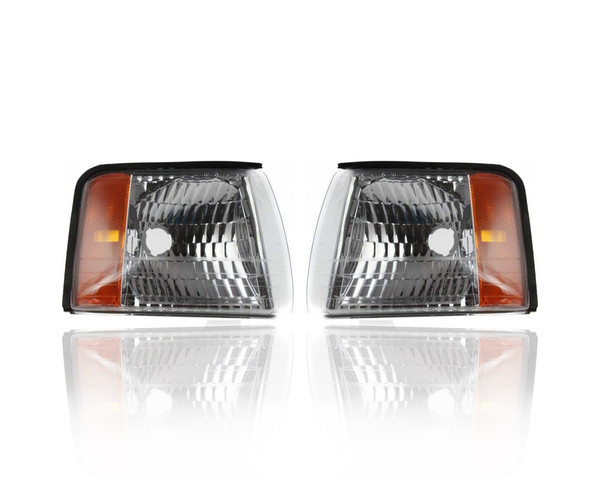 Cornering Light - Compatible/Replacement for '97-99 Cadillac DeVille Concours d'Elegance - Pair, Left Driver + Right Passenger Set - 16522806, 16522805