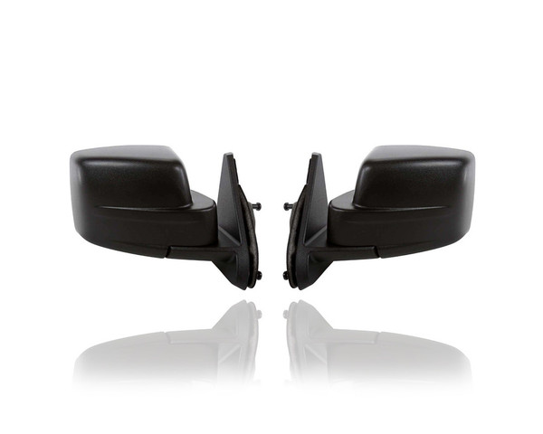 Door Mirror - Compatible/Replacement for '07-17 Jeep Patriot-Sport - Manual, Square Type, Textured Black - Pair, Left Driver + Right Passenger Set - 5155456AK, 5155457AK