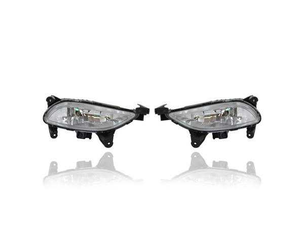 Fog Light Assembly - Compatible/Replacement for '11-13 Hyundai Sonata - Pair, Left Driver + Right Passenger Set - 922023Q000, 922013Q000
