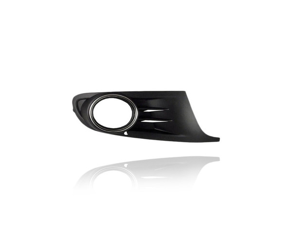 Fog Light Cover - Compatible/Replacement for '10-14 VW Volkswagen Golf-Hatchback - Matte-Black With Chrome Moulding - Right Hand - Passenger - 5K08536669B9