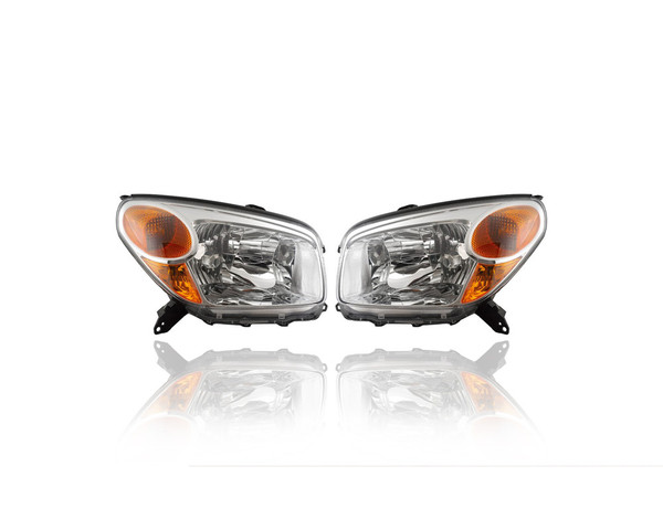 Headlight - Compatible/Replacement for '04-05 Toyota RAV4 - Halogen - Pair, Left Driver + Right Passenger Set - 8110542280, 8110642280 - CAPA