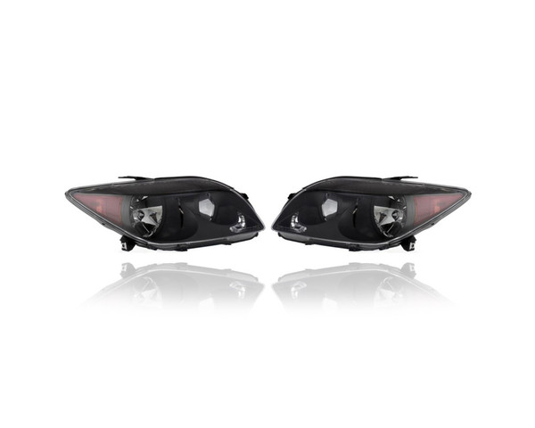 Headlight - Compatible/Replacement for '07-09 Scion tC Base/Spec Package - Black Interior Bezel - Pair, Left Driver + Right Passenger Set - 8113021170, 8117021170 - CAPA
