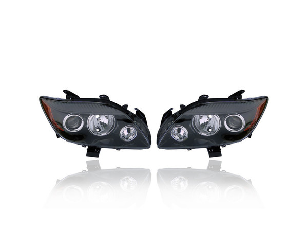 Headlight - Compatible/Replacement for '08-10 Scion tC Base - Chrome Interior Bezel - Pair, Left Driver + Right Passenger Set - 8113021190, 8117021190 - CAPA