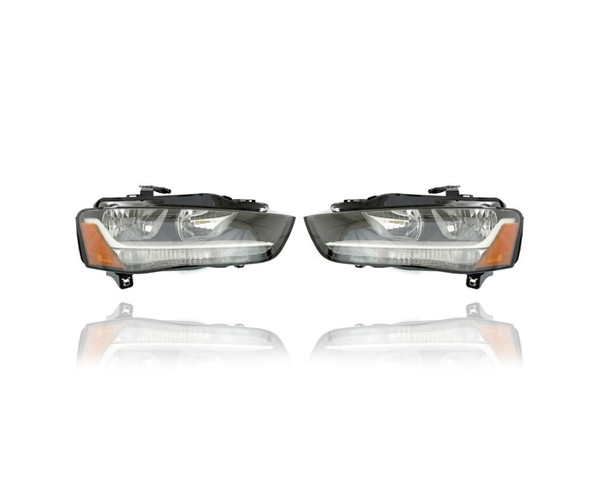 Headlight Assembly - Compatible/Replacement for '13-16 Audi A4/A4Q Premium - Halogen - Pair, Left Driver + Right Passenger Set - 8K0941004AD, 8K0941003AD - CAPA