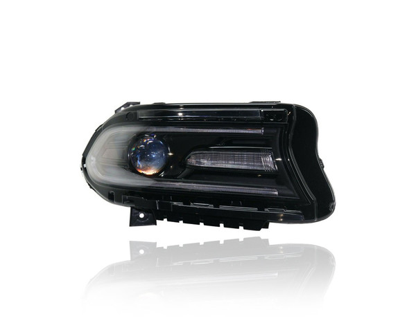 Headlight Assembly - Compatible/Replacement for '15-15 Dodge Charger (Exclude SRT-Trim) - Halogen With LED Daytime Running Light - Right Hand - Passenger - 68214396AD