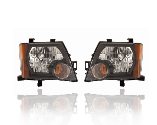 Headlight Assembly - Compatible/Replacement for '09-15 Nissan Xterra S/X-Model - Pair, Left Driver + Right Passenger Set - 26010ZL00A, 26060ZL00A