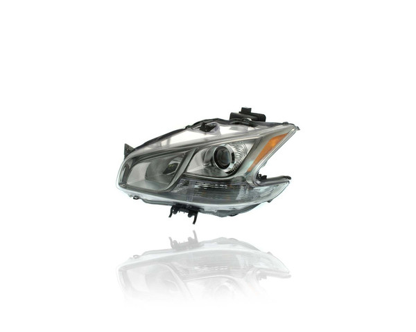 Headlight Assembly - Compatible/Replacement for '09-14 Nissan Maxima SV-Only - Xenon, Chrome Bezel - Left Hand - Driver - 260609N01A