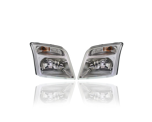 Headlight Assembly - Compatible/Replacement for '10-13 Ford Transit Connect - Pair, Left Driver + Right Passenger Set - 9T1Z13008D, 9T1Z13008C - CAPA