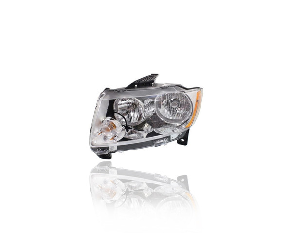 Headlight Assembly - Compatible/Replacement for '11-13 Jeep Grand Cherokee Laredo-Only - Halogen - Left Hand - Driver - 55079379AF