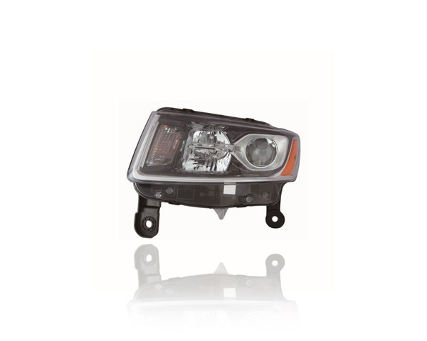 Headlight Assembly - Compatible/Replacement for '14-16 Jeep Grand Cherokee - Standard, Black - Left Hand - Driver - 68236109AE