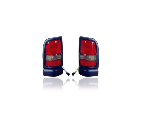 Tail Light - Compatible/Replacement for '94-02 Dodge Pickup Without Sport Package - Pair, Left Driver + Right Passenger Set - 55055264AC, 55055265AC - CAPA