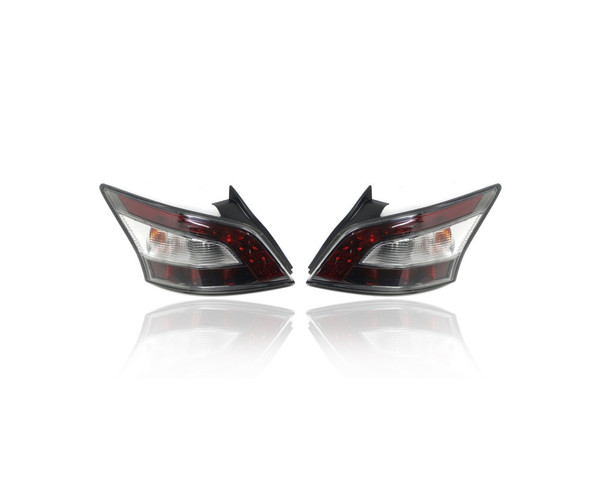 Tail Light Assembly - Compatible/Replacement for '12-14 Nissan Maxima S/SV-Only - Halogen - Pair, Left Driver + Right Passenger Set - 265509DA0B, 265559DA0B - CAPA