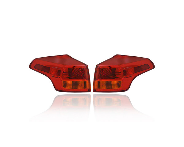 Tail Light Assembly - Compatible/Replacement for '13-15 Toyota RAV4 (North America Built) - Outer On Body Quarter Panel - Pair, Left Driver + Right Passenger Set - 815500R030, 815600R030