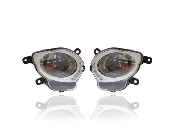 Turn Signal - Parking Light Assembly - Compatible/Replacement for '12-19 Fiat 500 (Exclude Abarth-Turbo Model) - Pair, Left Driver + Right Passenger Set - 5182460AC, 5182461AC - CAPA