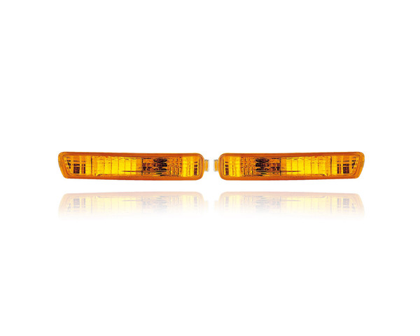 Turn Signal Light Assembly - Compatible/Replacement for '94-95 Honda Accord - On Bumper Cover - Pair, Left Driver + Right Passenger Set - 33300SV4A01, 33350SV4A01
