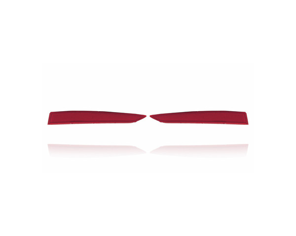 Bumper Reflector - Compatible/Replacement for '18-21 Hyundai Accent Sedan - Rear - Pair, Left Driver + Right Passenger Set - 92406H5000, 92405H5000 - CAPA