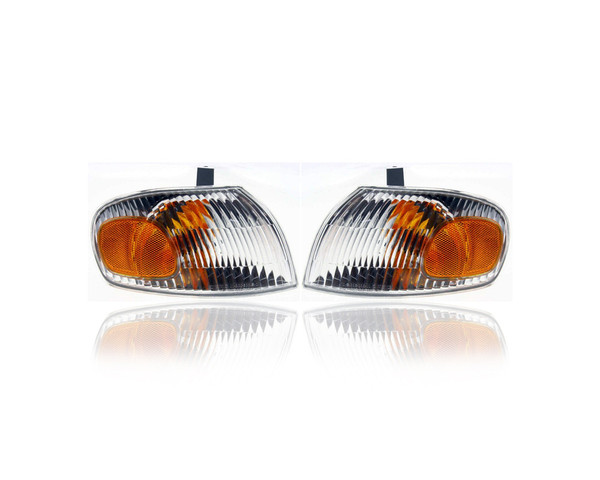 Cornering Light Assembly - Compatible/Replacement for '98-02 Chevrolet Geo Prizm - Pair, Left Driver + Right Passenger Set - 94857189, 94857193