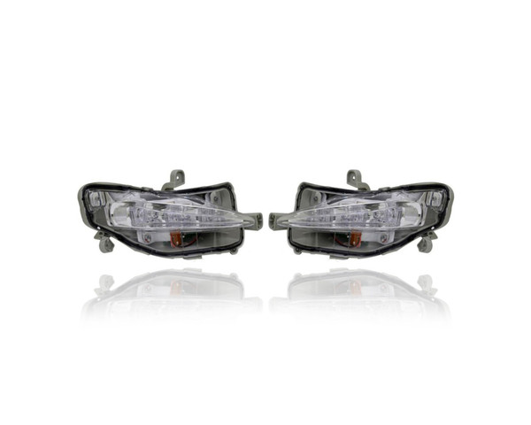 Daytime Running Light - Compatible/Replacement for '17-19 Toyota Corolla Sedan L/LE/LE Eco/XLE - Horizontal - Pair, Left Driver + Right Passenger Set - 8143002020, 8144002020