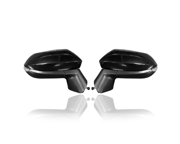 Door Mirror - Compatible/Replacement for '19-22 Toyota Corolla Hatchback, 20-22 Corolla Sedan LE/SE/XLE/XSE - Heated, With Signal Lamp & Blind Spot, Black - Pair, Set - 8791012F90, 8794012G10