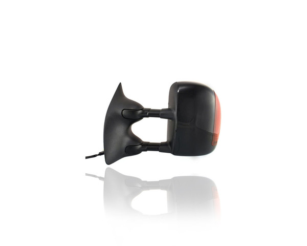 Door Mirror - Compatible/Replacement for '03-07 Ford F-250/350 SD - Powered, Heated, With Signal Lamp, Dual Arm Extend Type, Unpainted - Left Hand - Driver - 4C3Z17D743CAA