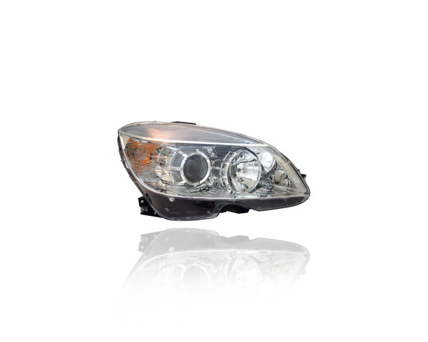 Headlight Assembly For MB2503163 07-11 Mercedes-Benz C-Class - Right Hand - Passenger, Halogen, With Chrome Bezel, NSF