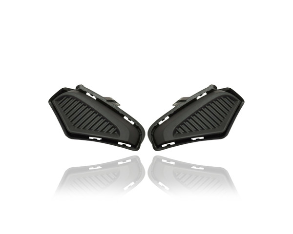 Fog Light Cover - Compatible/Replacement for '19-23 Toyota RAV4/Hybrid LE - Without Fog Lamp Hole, Textured Black - Pair, Left Driver + Right Passenger Set - 521270R150, 521280R150 - CAPA